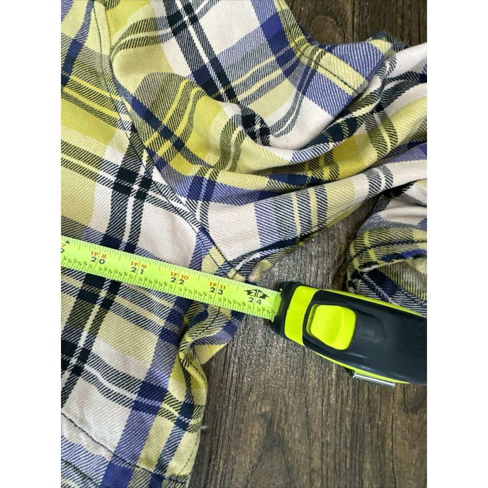 WE THE FREE PEOPLE SUMMER DAYDREAM YELLOW PLAID OVERSIZE BUTTON UP TUNIC SHIRT S - Picture 13 of 16